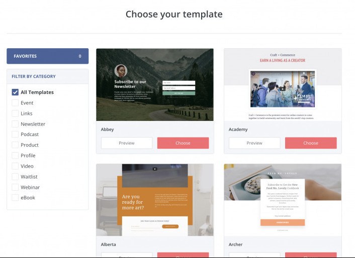 there are a lot of templates on convertkit to choose from