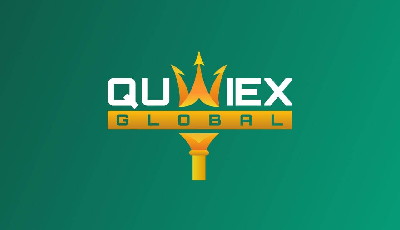 Quwiex Global Logo on Green Background