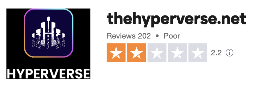 Hyperverse Trustpilot ranking